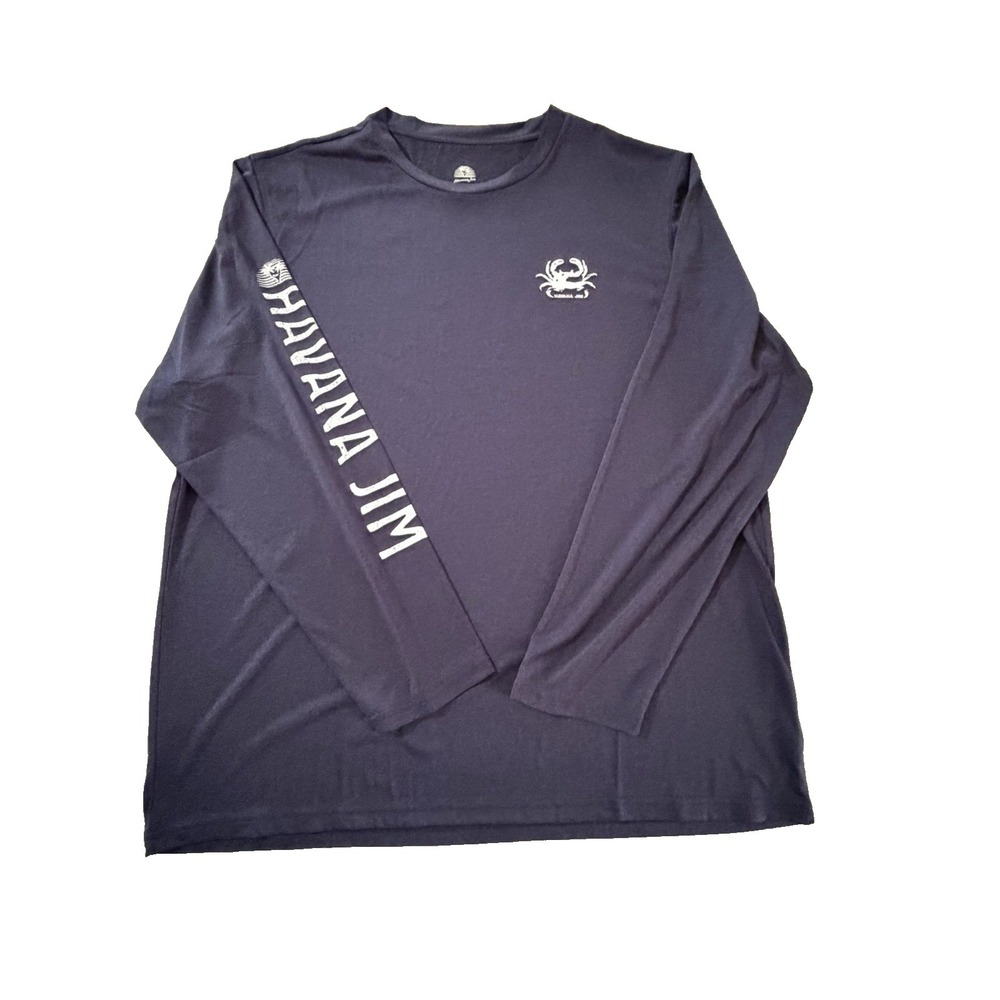 Havana Jim‎ Sun Protection Long Sleeve Navy Shirt Men's Size XL